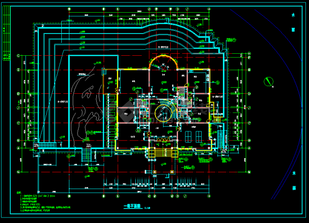 某休闲别墅建筑结构cad施工设计图-图二