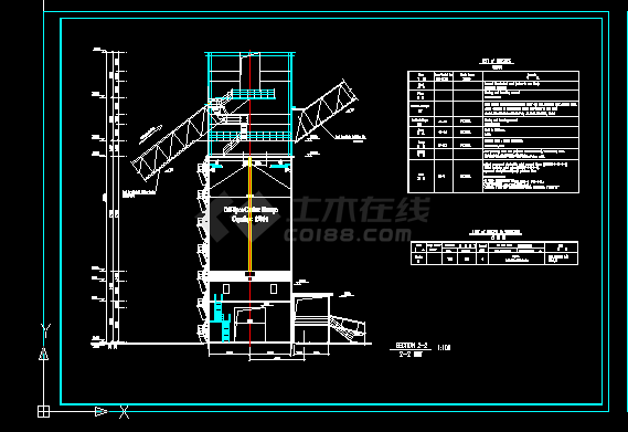 水泥厂黄料库建筑施工cad设计方案图纸-图二