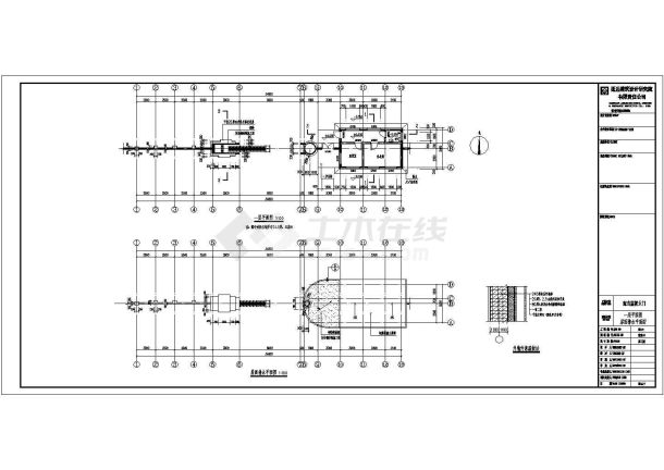 某地砖混结构大门全套建筑施工图纸-图二