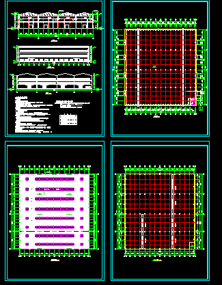 某单层工业厂房建筑施工cad设计方案图纸