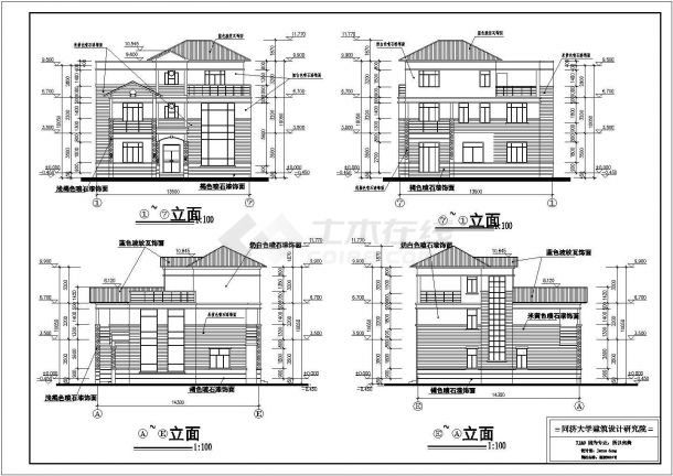 某地上三层框架结构独栋别墅建筑设计方案（含效果图）-图一