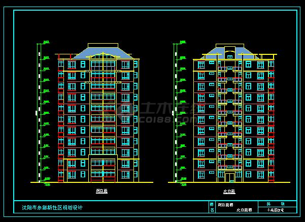 沈阳某小区住宅方案CAD详情套图-图二