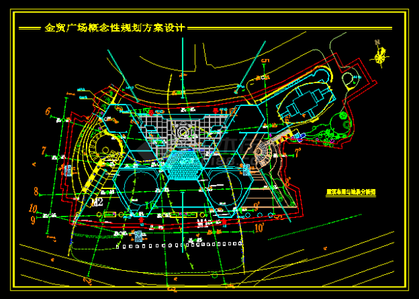 重庆某金贸广场cad施工设计方案-图二