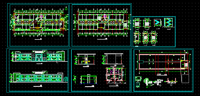 污水处理厂建筑施工CAD设计方案图纸