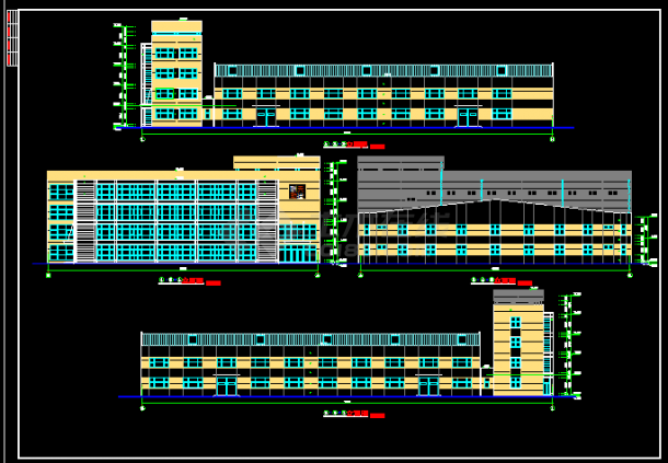 办公加厂房楼建筑施工CAD设计方案图纸-图二