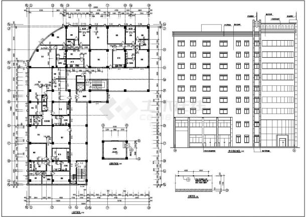 某小区9层框架结构住宅楼建筑设计方案图纸-图一