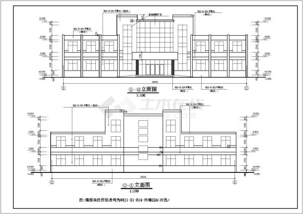 某农村三层医院门诊楼建筑设计方案图纸-图一