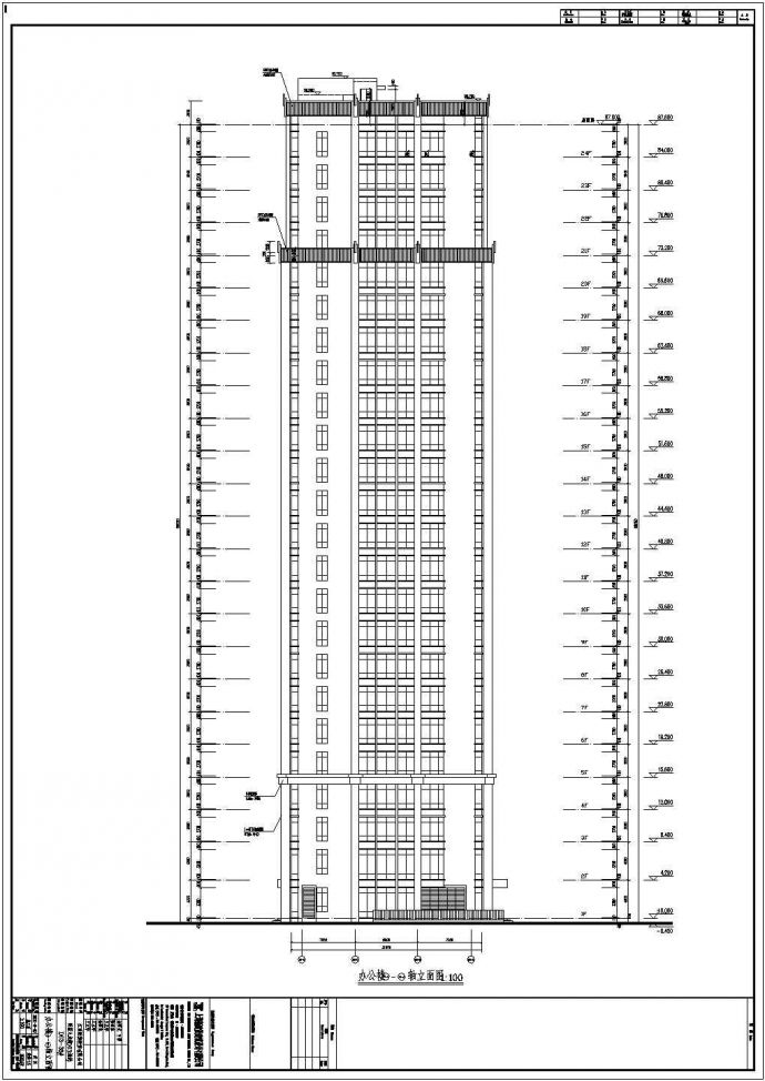 江西某二十四层框架结构办公楼建筑设计方案图_图1