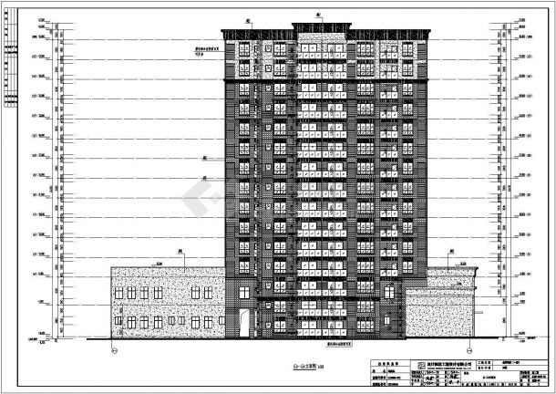 成都15-18层剪力墙结构高层住宅楼、车库建筑施工图-图一