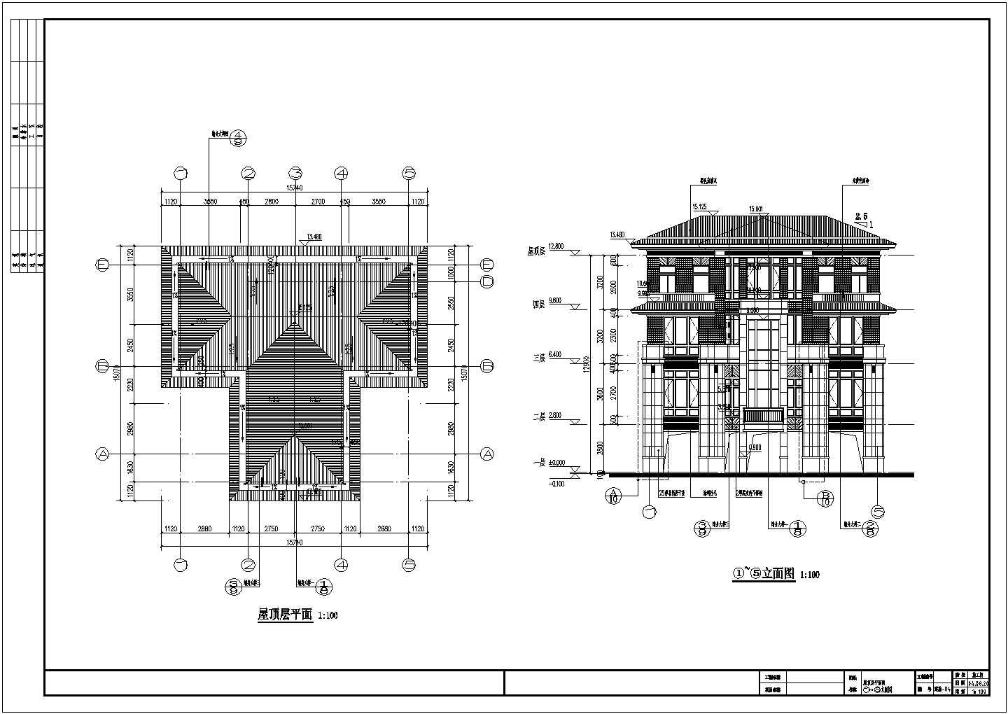 某地4层框架结构农家别墅建筑专业施工图