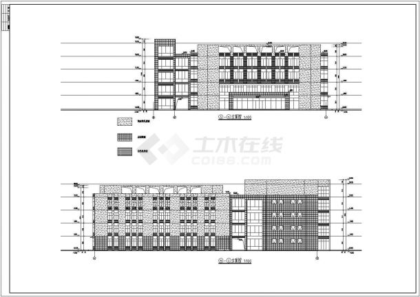 扬州市某地5层框架办公楼建筑设计施工图纸-图一