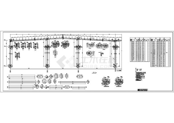 某地6跨门式钢架厂房结构施工图（局部三层）-图二