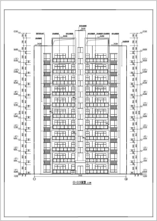 贵州某地下2层地上11层部分框支剪力墙结构住宅楼整套施工图-图一