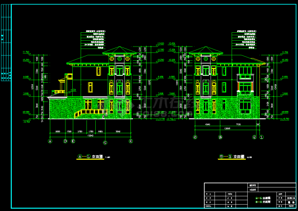 水岸豪门钻石C型别墅建筑cad施工图-图二