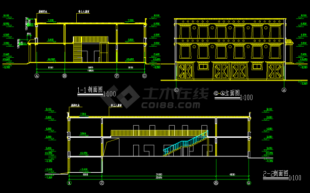 藏式风格门诊楼装修施工详细CAD图纸-图二