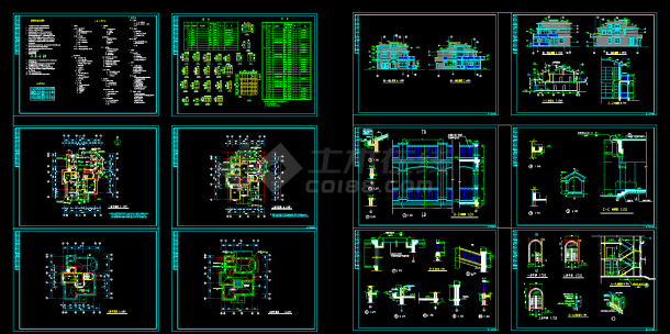 小型多层别墅建筑cad施工设计图纸-图一
