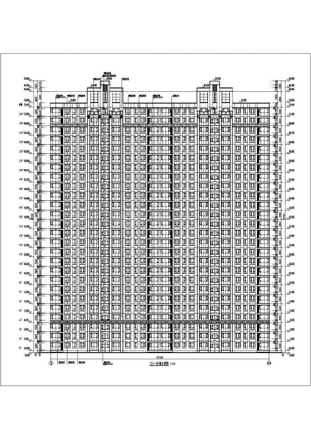 某地26层剪力墙结构住宅楼建筑设计方案图-图二