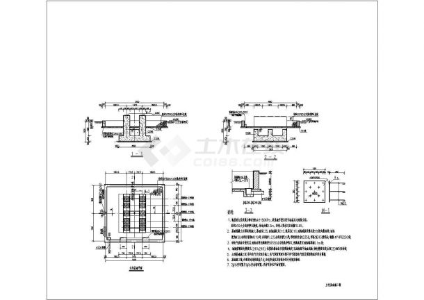 35kV变压器安装施工图及基础施工说明-图二