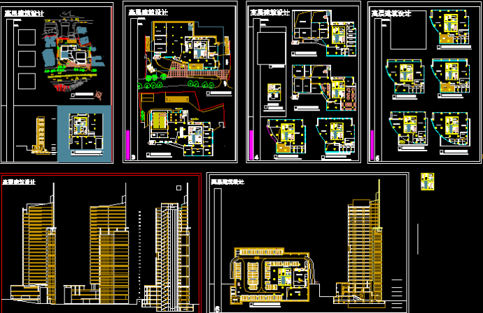 某市高层综合楼设计CAD详细图纸._图1
