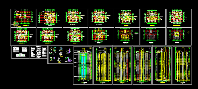 高层住宅楼全套CAD平立剖设计施工图_图1