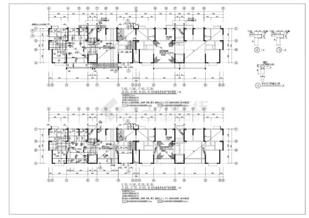 幸福家苑G-3栋结构施工CAD图-图二