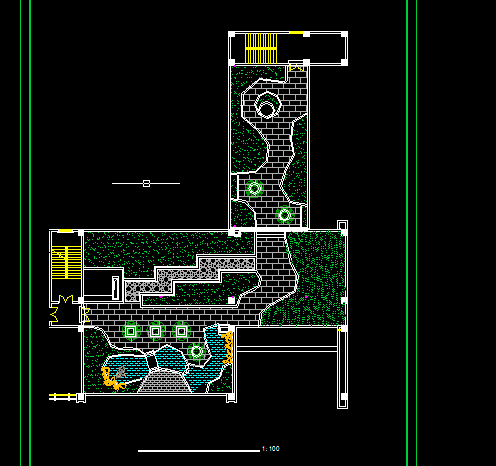 区委办公大楼屋顶花园设计全套CAD图-图二