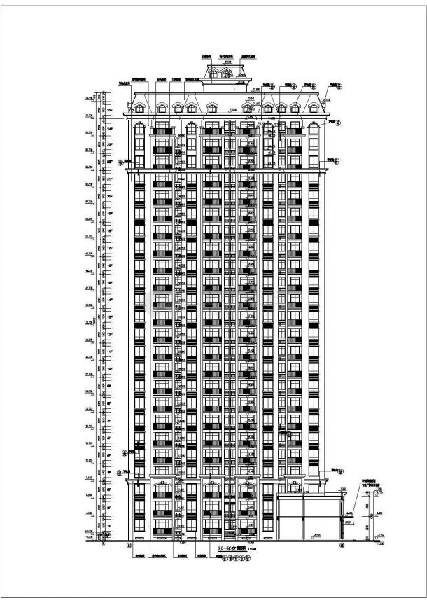 某地24层剪力墙结构商住楼建筑设计施工图-图一