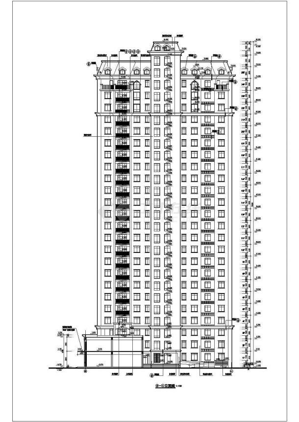 某地24层剪力墙结构商住楼建筑设计施工图-图二
