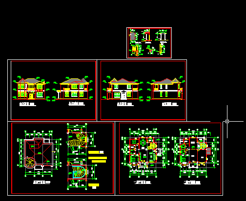 某小别墅建筑设计方案全套CAD图纸_图1