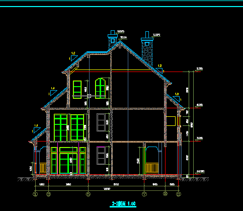 某农村别墅建施设计施工全套CAD详图-图二