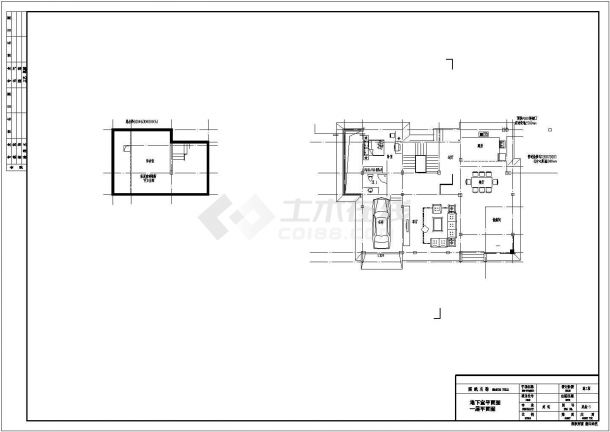 447.84㎡三层别墅建筑设计CAD施工图-图二