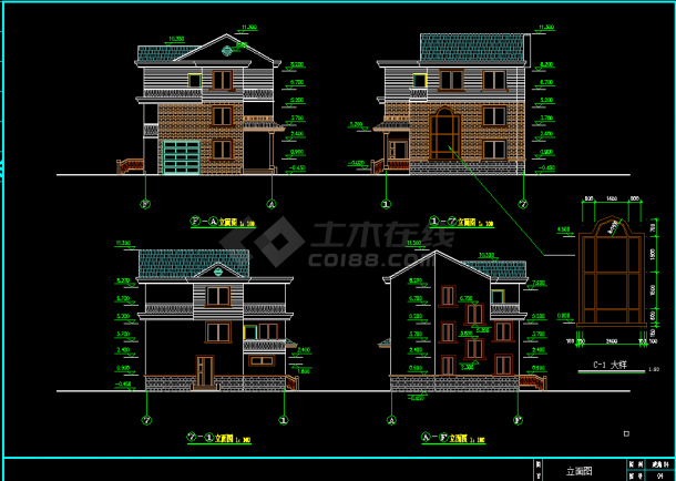 某市简单实用的新型农村住宅建筑CAD图纸-图二
