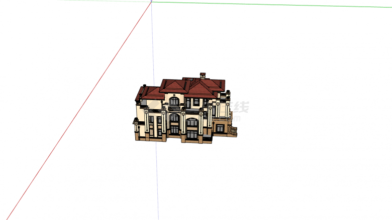 长沙豪华地中海式独栋别墅su模型-图二