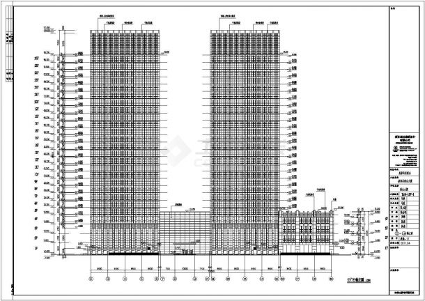 【嘉善】26层框架-核心筒结构商会大厦建筑设计施工图纸-图二