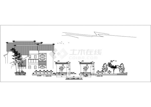 长沙市铜官镇文化节景观设计全套施工图纸-图二