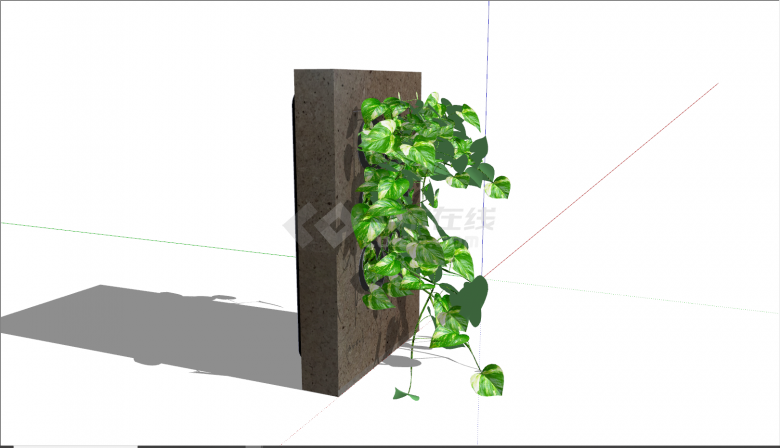 现代小型垂直绿化su模型-图二