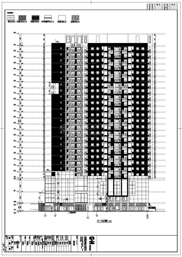 内江市某地24层剪力墙结构商住楼建筑设计施工图纸-图二