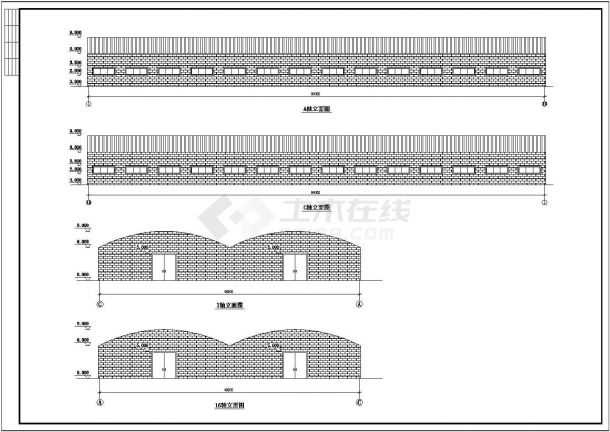 某24米钢管桁架排架结构大棚建筑结构施工图-图二