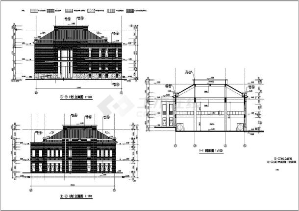 某地2层框架结构会所建筑设计方案图纸-图二