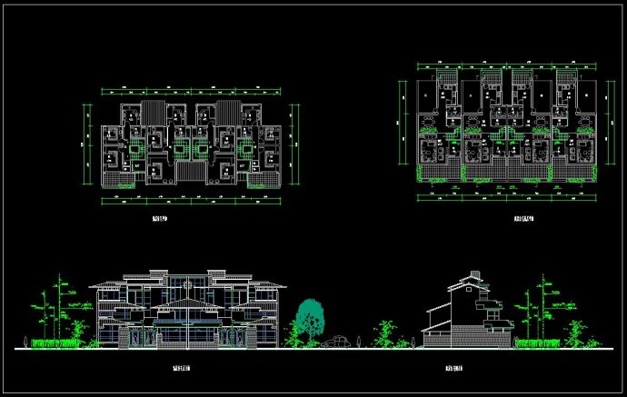 排式住宅的cad平面方案设计图纸_图1