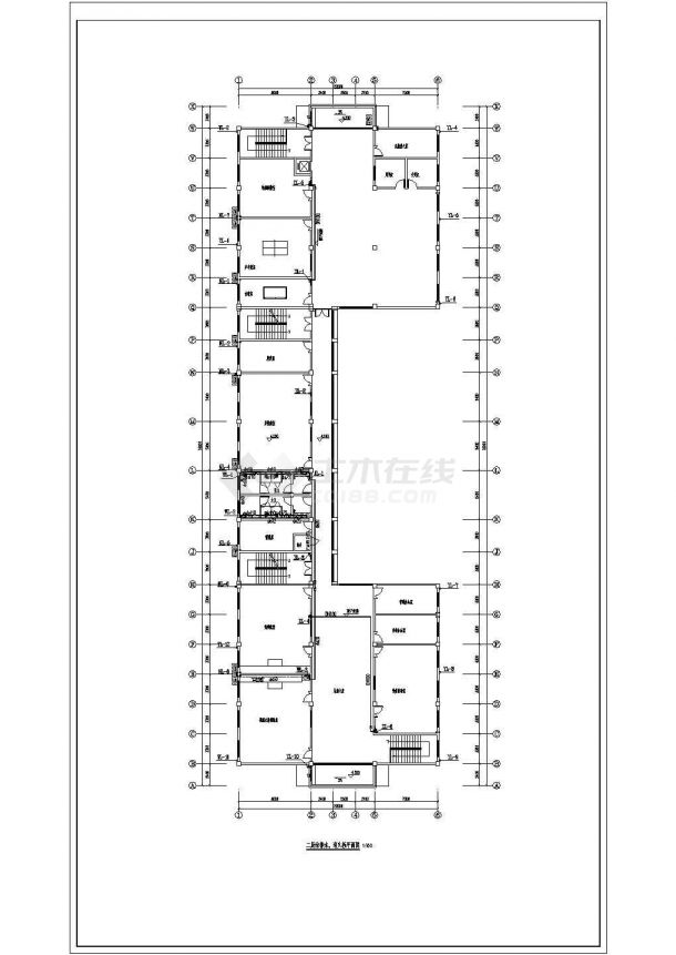 江苏某三层社区办公综合楼给排水消防设计CAD图纸-图二