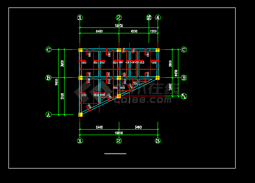 底框住宅楼建筑施工CAD设计方案图纸-图二