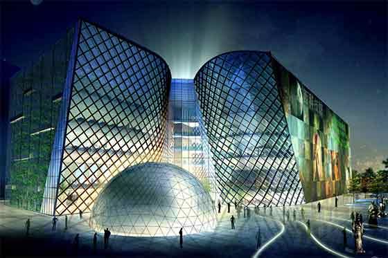 【广西】钢筋混凝土结构大型展览馆建筑设计方案文本（含CAD）-图一