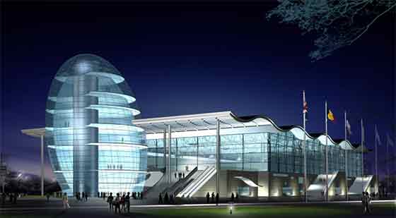 【山东】大型玻璃幕墙会展中心建筑方案文本(含CAD)