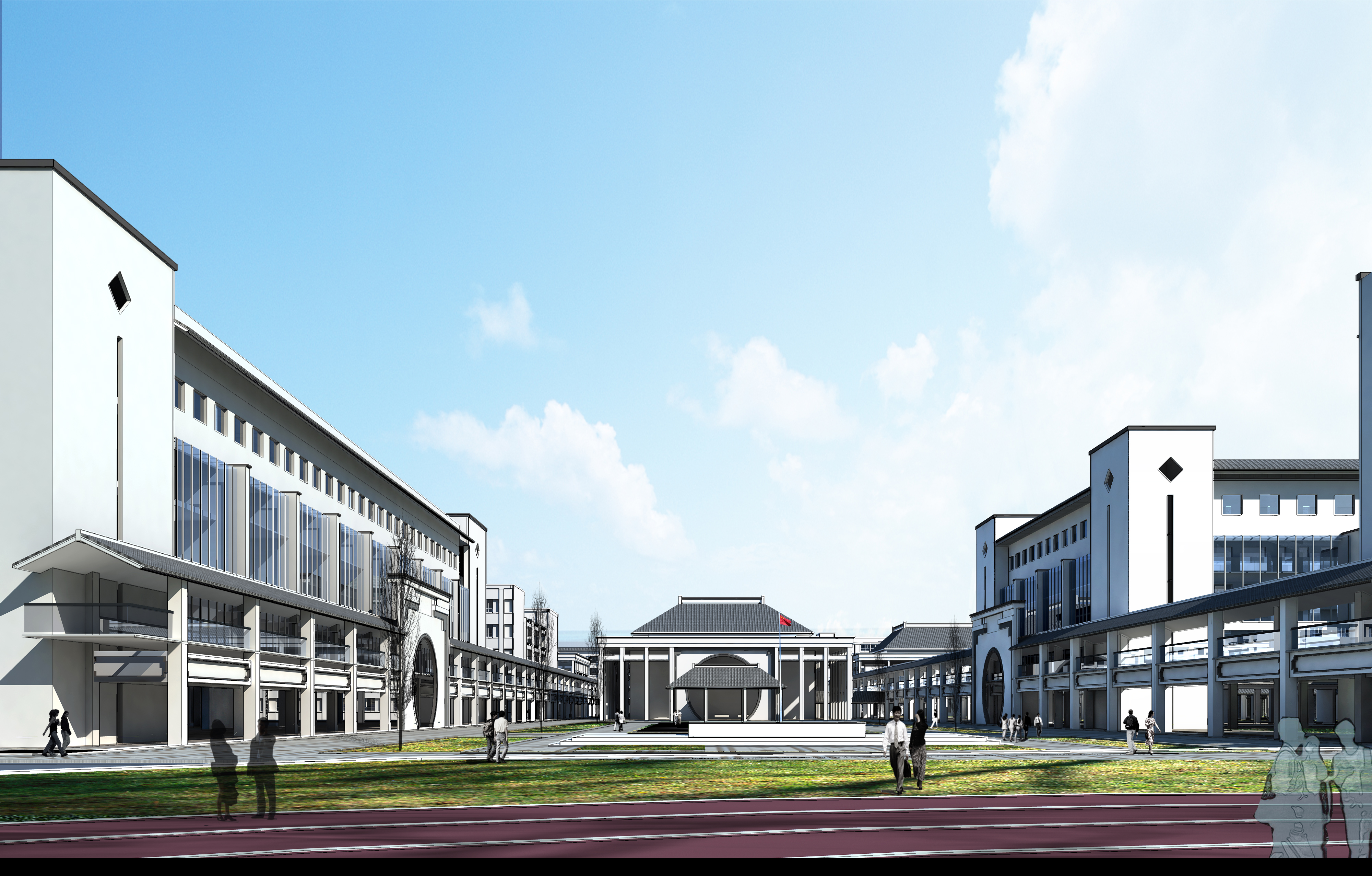 【云南】现代风格中学校园规划及单体设计方案文本（含CAD）