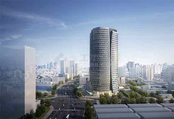 【上海】33层框剪办公楼建筑设计方案文本（无CAD）-图一