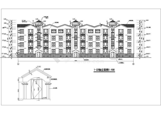 某地4层砖混结构住宅楼建筑方案图-图一