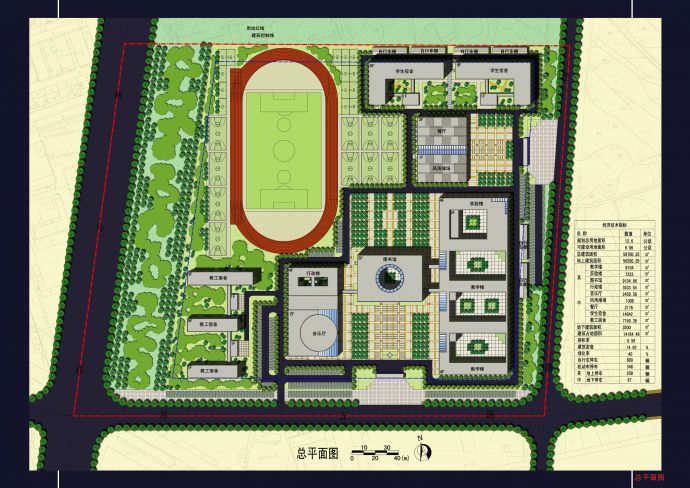 【山东】中学校区规划及单体设计方案文本_图1