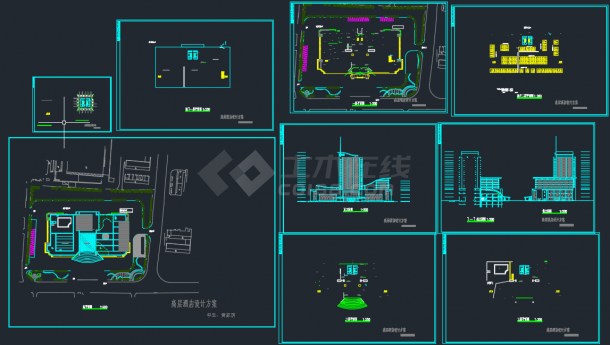 南京某区四星级酒店建筑设计工程简图-图一