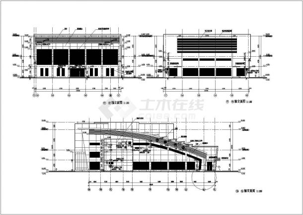 某地两层框架结构大学游泳馆建筑设计方案图纸-图一